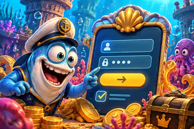 Sign-in form on a coral reef background